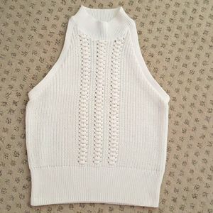 The Limited white knit sleeveless top
